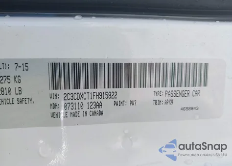 2015 Dodge Charger R/T from USA, damaged, VIN 2C3CDXCT1FH915822